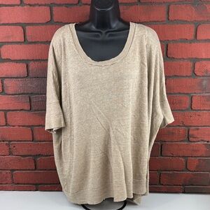 Lafayette 148 Short Sleeve‎ Shirt – Women's XL – Tan